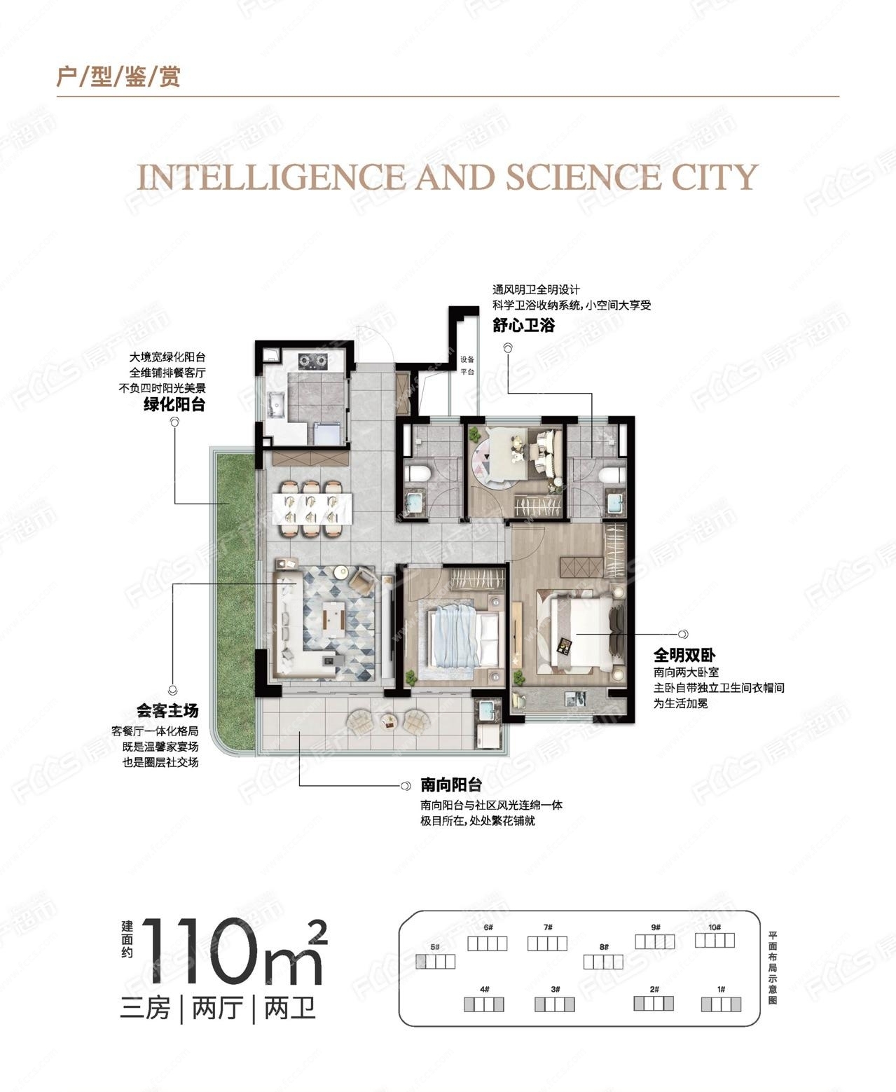 未来时光里110平方-3室2厅2卫，建筑面积约110.0㎡
